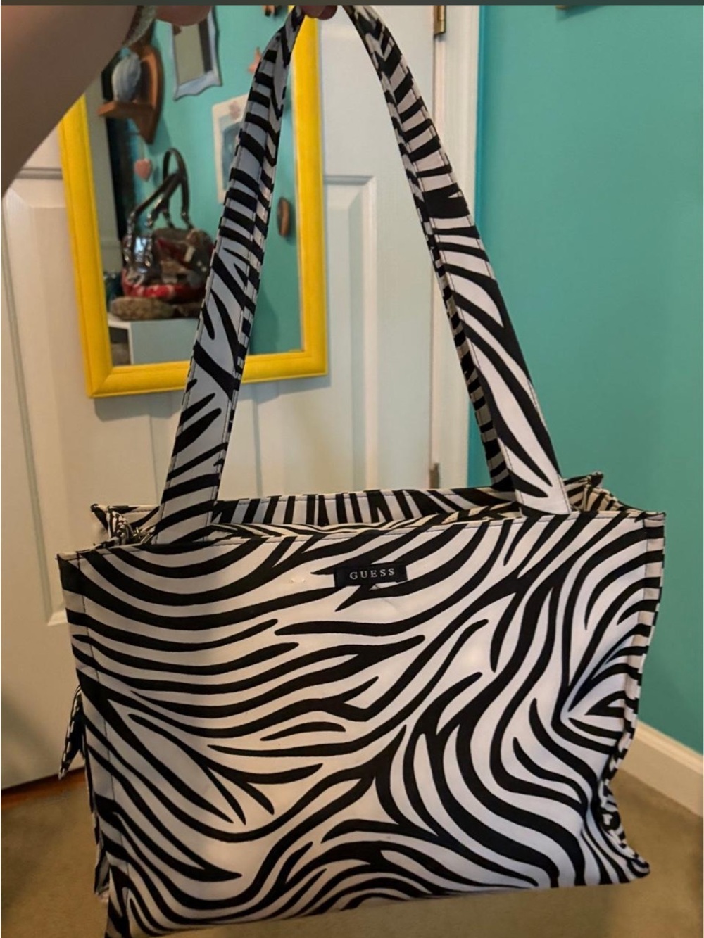 Y2K 2000s Guess Zebra Print Shoulder Bag